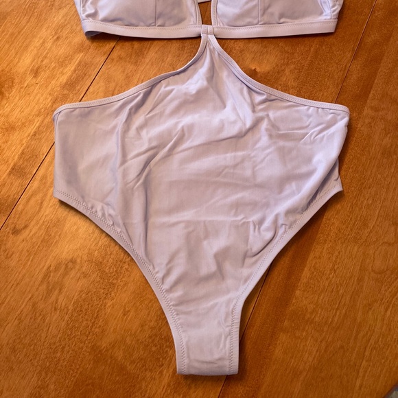 NWT j crew cutout one piece in soft lavender - Picture 5 of 7